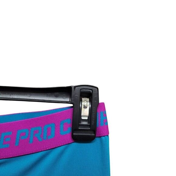 Nike Pro Combat Leggings Capri Teal Blue Training Pants Athletic 392370 Womens S - Picture 4 of 13